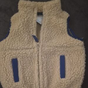 Nursery Rhyme Cream and Blue Sherpa Vest